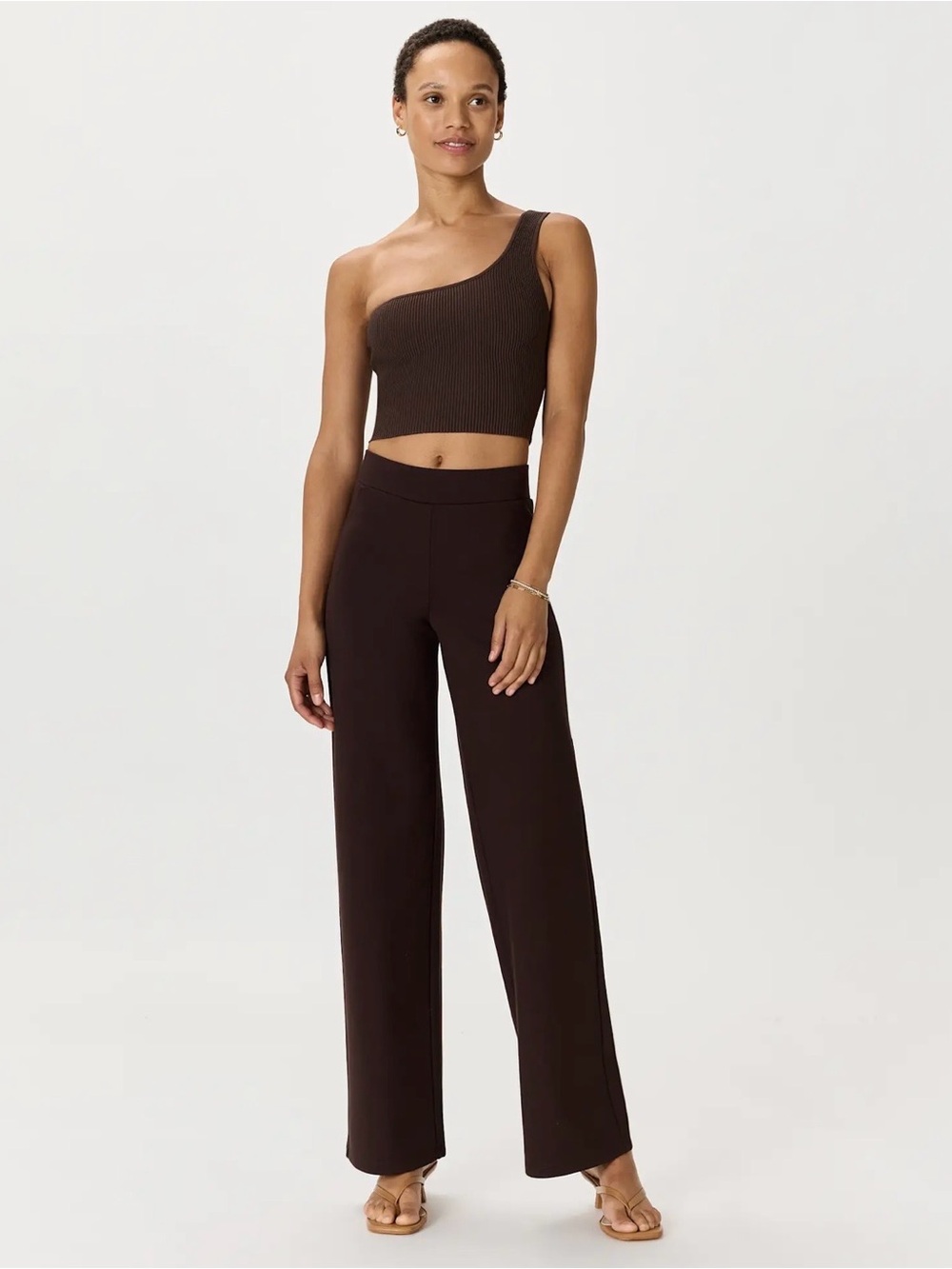 NWT Quince Ultra-Stretch Ponte Wide Leg Pants – LONG Length – Espresso - Size L